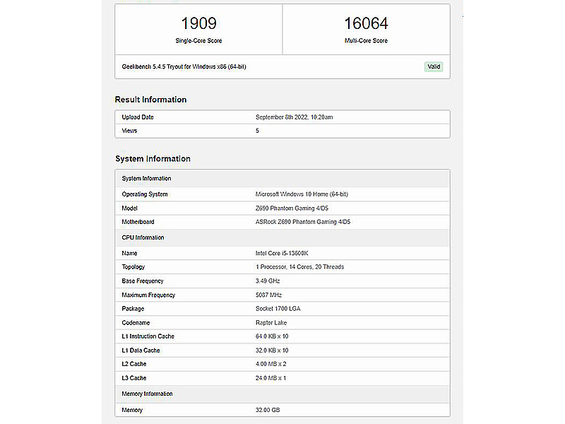 پردازنده اینتل Core i5-13600K در عملکرد چند هسته ای، پردازنده Ryzen 5 7600X را زیر پا له کرده است!